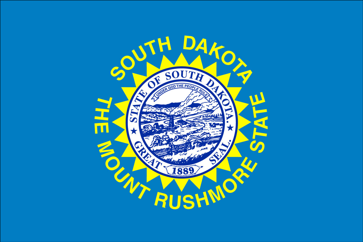 12x18" Nylon flag of State of South Dakota